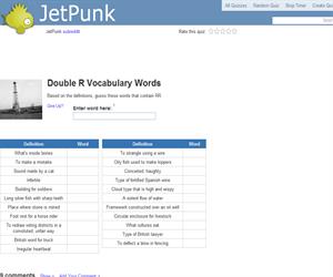 Double R Vocabulary Words