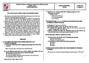 Examen de Selectividad: Inglés. Castilla y León. Convocatoria Junio 2014
