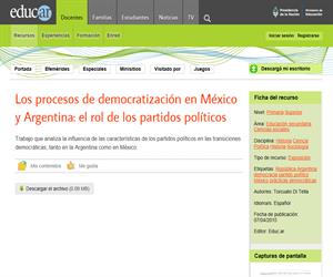 Los procesos de democratización en México y Argentina: el rol de los partidos políticos