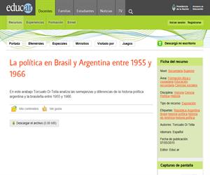 La política en Brasil y Argentina entre 1955 y 1966