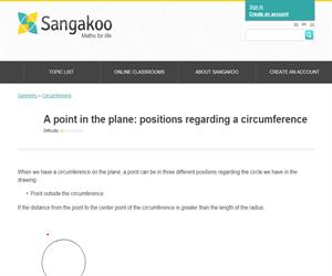A point in the plane: positions regarding a circumference