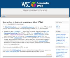 New versions of documents on structured data in HTML5