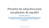 Presente de subjuntivo para estudiantes de español.