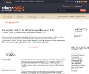 Principales centros de atención siquiátrica en Chile. (Educarchile)