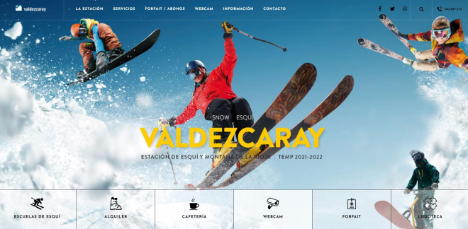 Valdezcaray renueva su página web para ofrecer una imagen más actual, con nuevos contenidos  y servicios, ante el inicio de la temporada 2021/2022