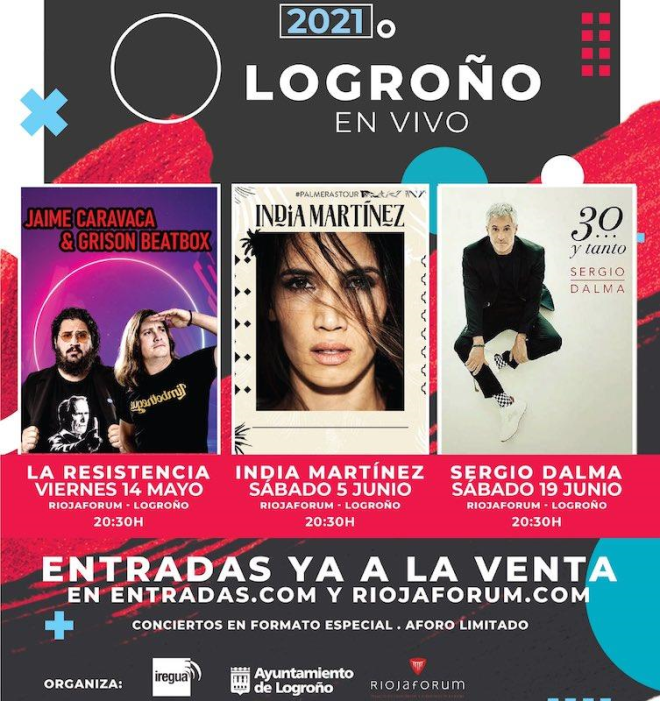 India Martínez, Sergio Dalma y Grison actuarán en Logroño en primavera