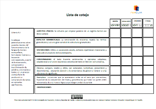 Lista de cotejo