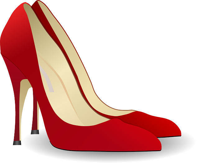 Dibujo de par de zapatos rojos de tacón alto