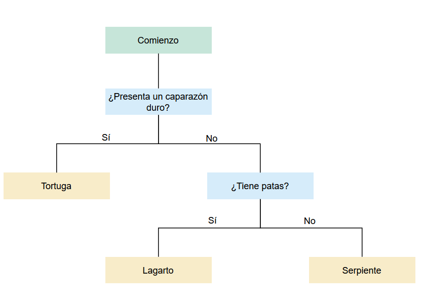 Ejemplo de clave dicotómica muy sencilla