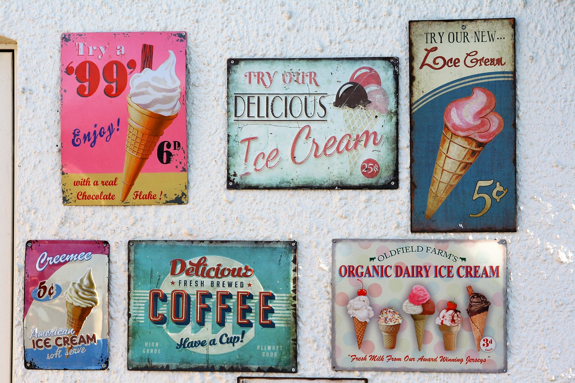 Signo Vintage Helado Retro Cartel Vintage Carteles