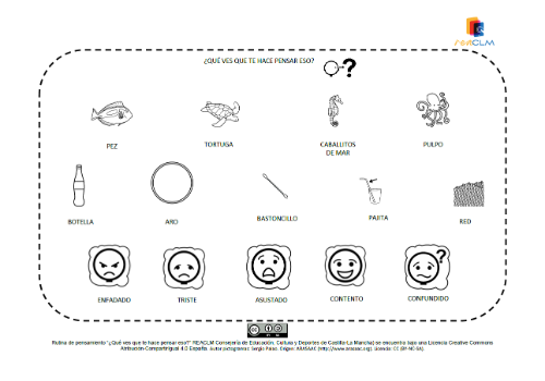 Diferentes pictogramas para reflexionar sobre la imagen de la tortuga con el caparazón deformado