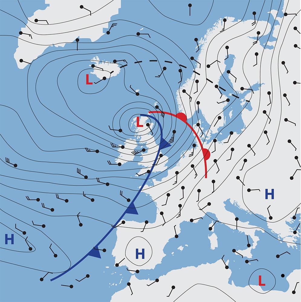 High and Low pressure areas