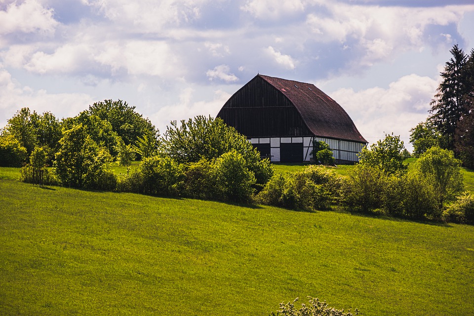 La casa en la pradera Imagen de una casa en una pradera