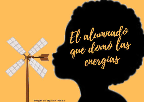 El alumnado que domó las energías Un niño soplando a un molino de viento