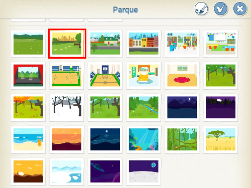 Diferentes fondo para colocar en el escenario de Scratch Jr