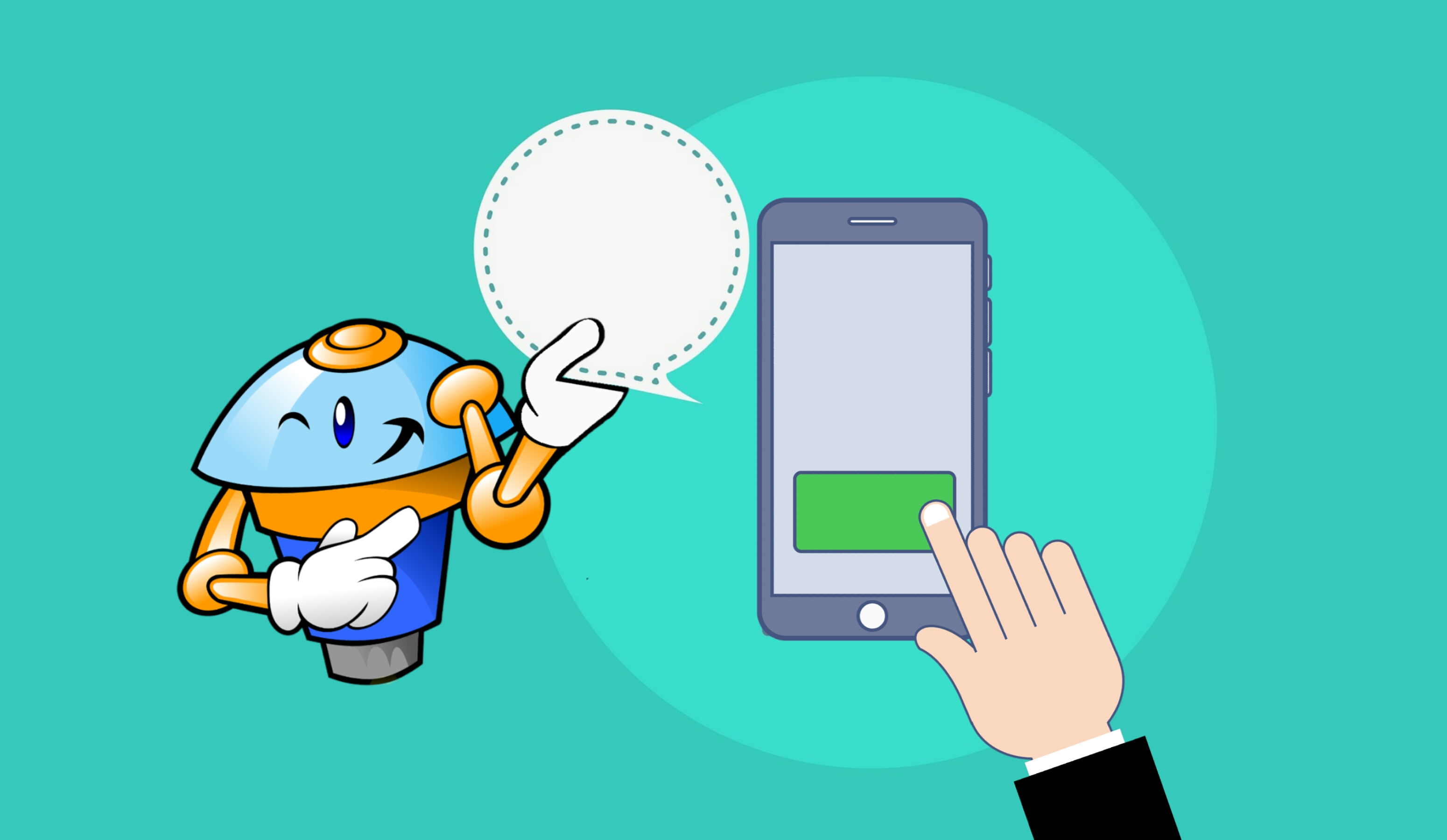 chatbot Es un chatbot que parece estar explicando cómo utilizar un móvil