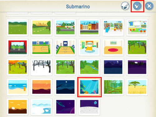 Diferentes fondos para colocar en el escenario de Scratch Jr.