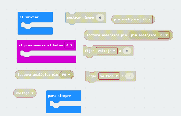 Bloques de programación de makecode