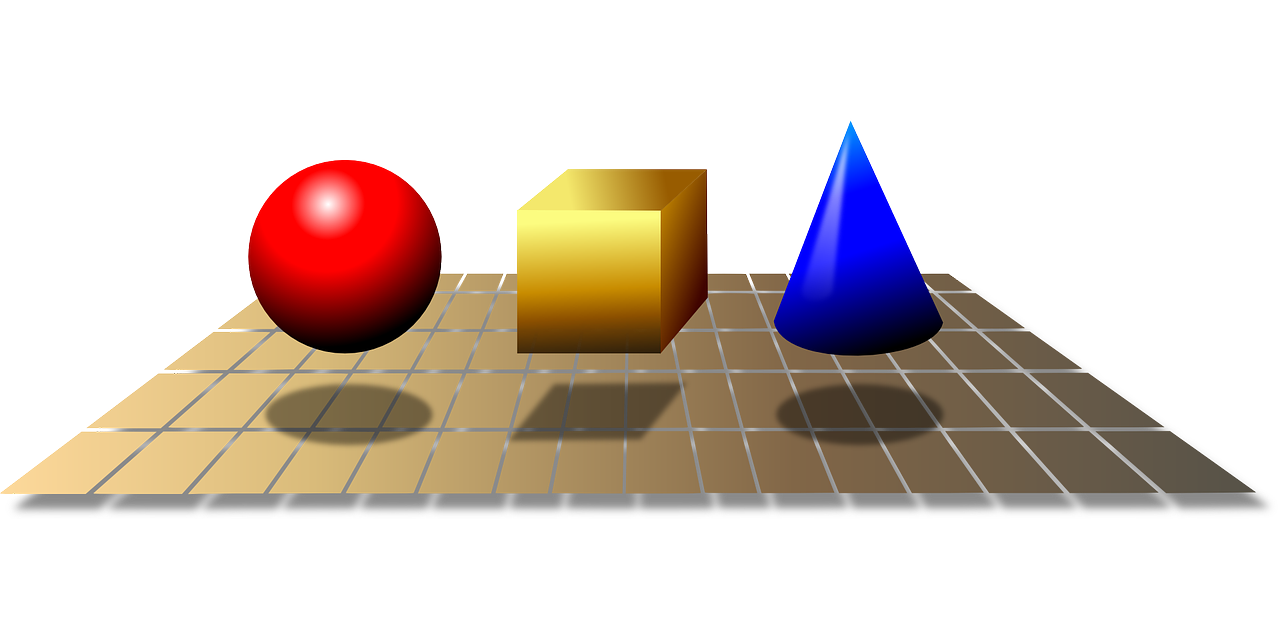 Esfera, cubo y cono