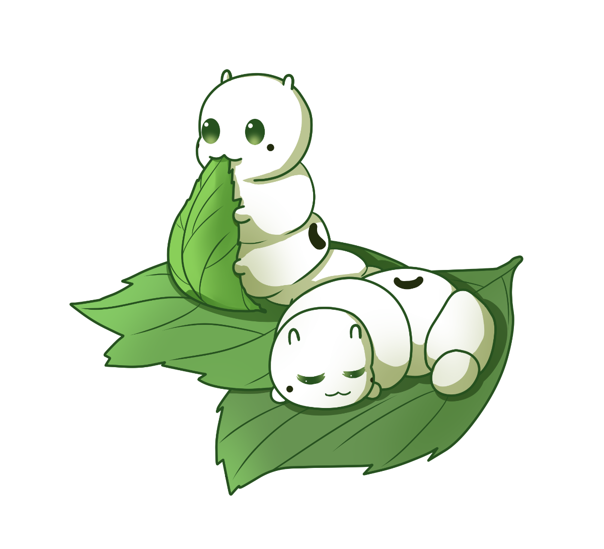 Pequeños gusanos de seda