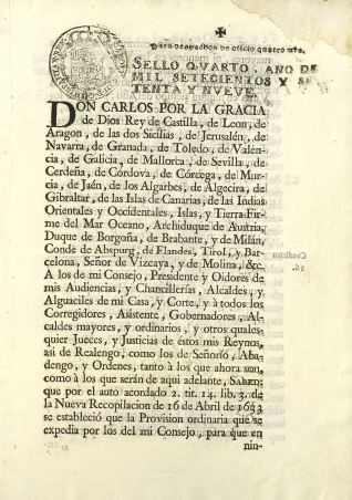 Reales cédulas - 1779, abril, 13 post. Madrid