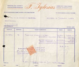 Recibos, letras y facturas - 1959
