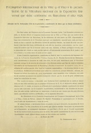 Correspondencia - 1929, enero. Madrid