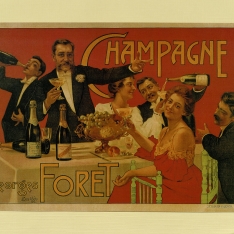 Cartel publicitario de Champagne Georges Foret