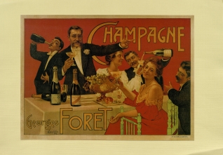 Cartel publicitario de Champagne Georges Foret