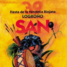 Cartel anunciador de la XXXIX Fiesta de la Vendimia Riojana (Logroño)