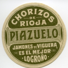 Etiqueta de chorizos de Rioja "Lucio Piazuelo" (Logroño)