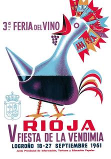 Cartel anunciador de la V Fiesta de la Vendimia Riojana (Logroño)