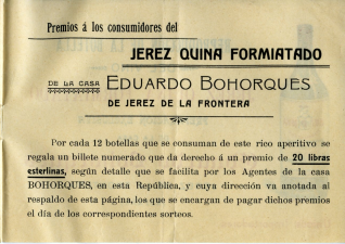Folleto publicitario de Jerez Quina Formiatado de Eduardo Bohorques. Jerez de la Frontera. [ca. 1950]