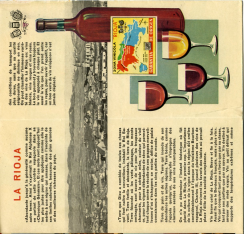 Folleto "Rioja-Espagne". "La Rioja produit des vins de qualite pour les plats typiques"