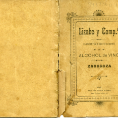 Tabla de corrección del grado alcohólico según la temperatura de los líquidos arreglada al termómetro centígrado. Lizabe y Cª. Zaragoza, 1896
