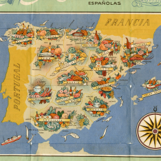 Mapa gastronómico de España. XII Feria Oficial e Internacional de Muestras en Barcelona. 10-25 junio 1944