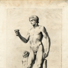 Estatua de Baco con niño