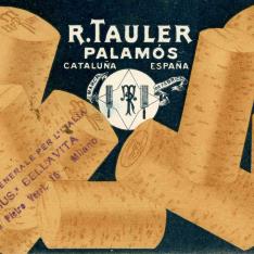 Tarjeta comercial de la fábrica de corcho R. Tauler Palamós. Cataluña