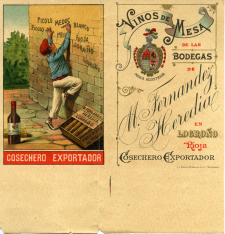 Lista de precios de los vinos de mesa de las Bodegas M. Fernández Heredia en Logroño, La Rioja. [ca. 1899]