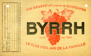 Publicidad de vino generoso a base de Quinina "Byrrh"