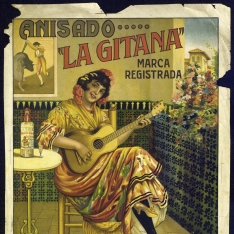 Cartel publicitario de Antonio Merchán Aranda - Anisado la Gitana