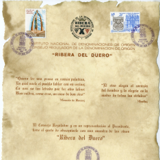 Obsequio del Consejo Regulador de la Denominación de Origen "Ribera del Duero". Burgos, 29 mayo 1983