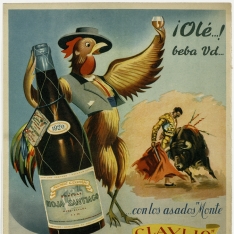 Cartel publicitario de Bodegas Rioja Santiago