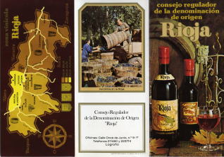 Folleto informativo del Consejo Regulador de la Denominación de Origen de Rioja. 1975