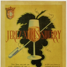 Cartel publicitario de vino de Jerez