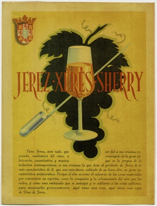Cartel publicitario de vino de Jerez