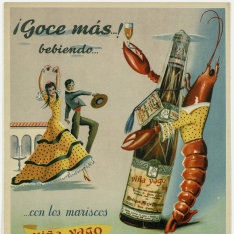 Cartel publicitario de Bodegas Rioja Santiago