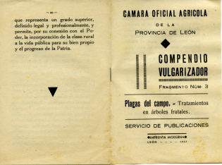 Compendio vulgarizador sobre las plagas del campo. Tratamientos en árboles frutales. 1937
