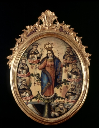 Virgen del Rosario con santos dominicos