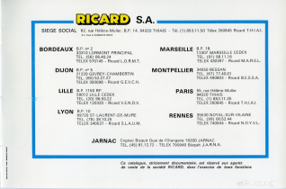 Catálogo publicitario de bebidas. Ricard, S.A.